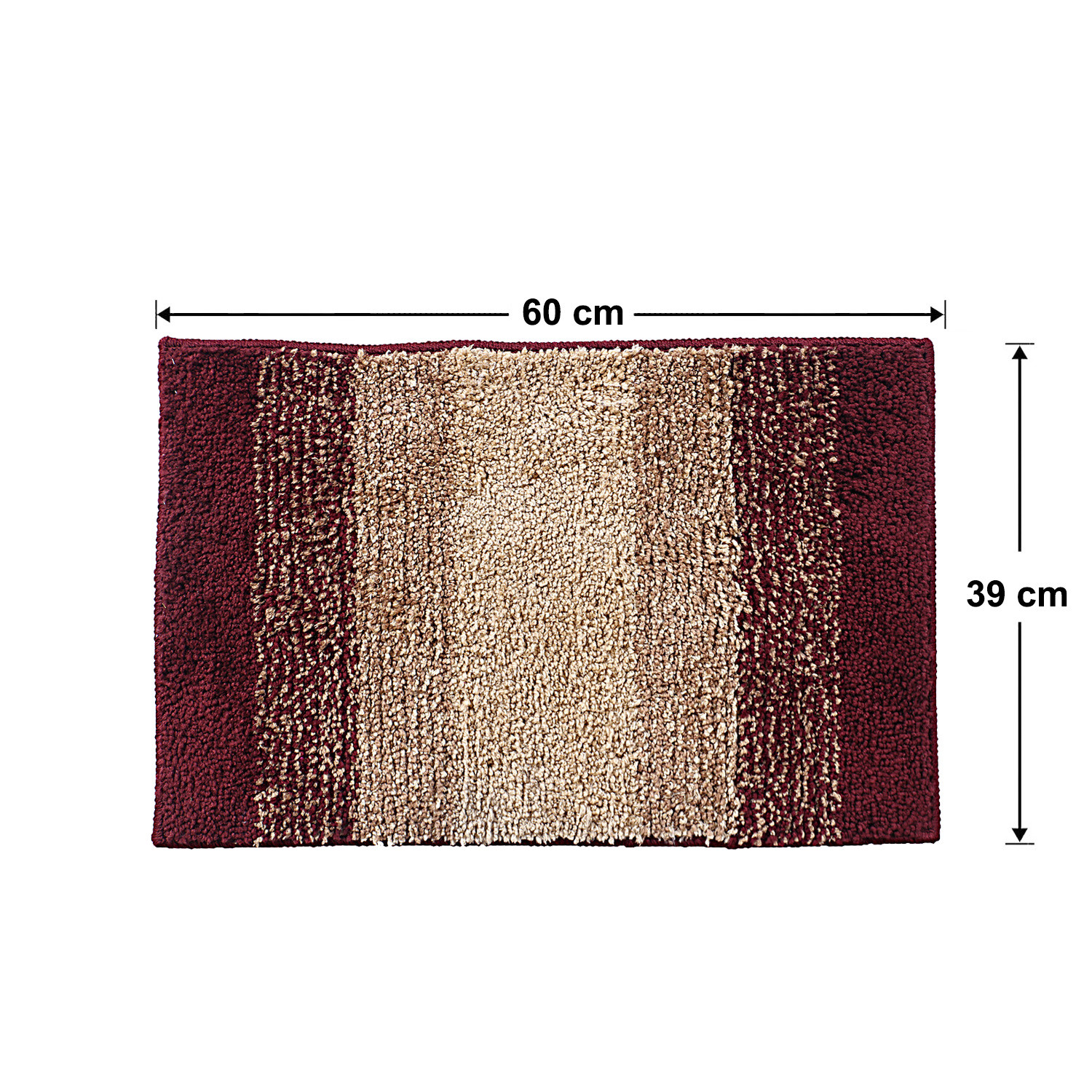 Kuber Industries Soft Shaggy Door Mat|Super Absorbent Cotton Floor Mat For Shoe Scraper & Indoor And Outdoor (Maroon)