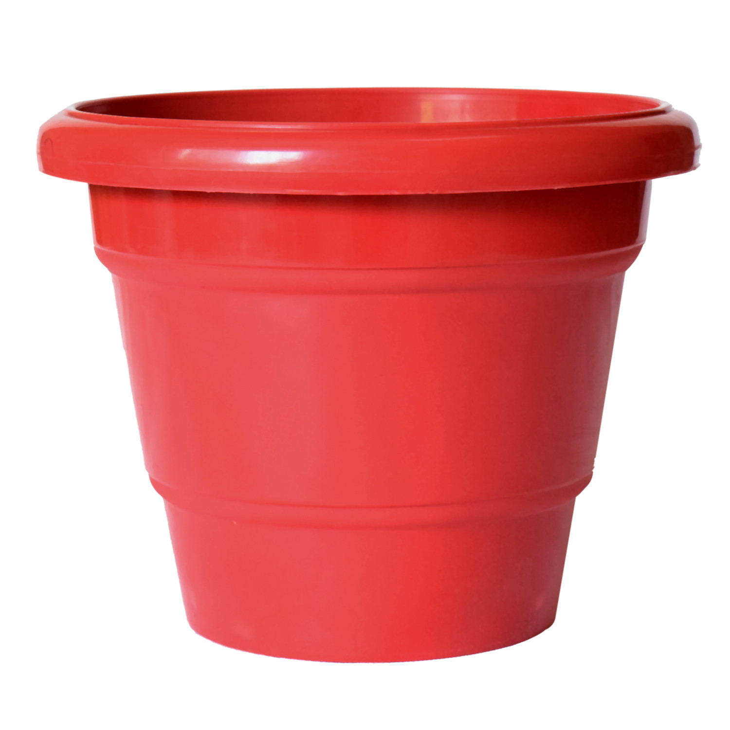 Kuber Industries Solid 2 Layered Plastic Flower Pot|Gamla For Home Decor,Nursery,Balcony,Garden,8