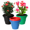 Kuber Industries Solid 2 Layered Plastic Flower Pot|Gamla|Flower Pots for Garden Nursery,Home Décor,6&quot;x5&quot;,(Multicolor)