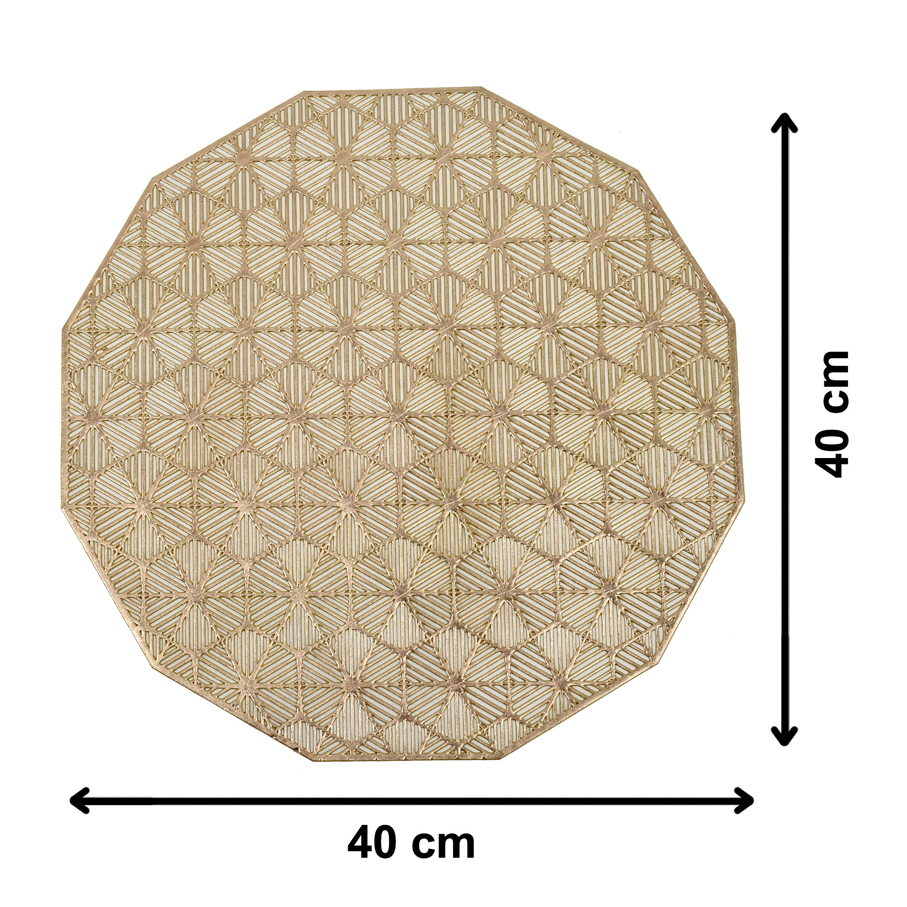 Kuber Industries Spider Web Deisgn Soft Leather Table Placemats,(Gold)