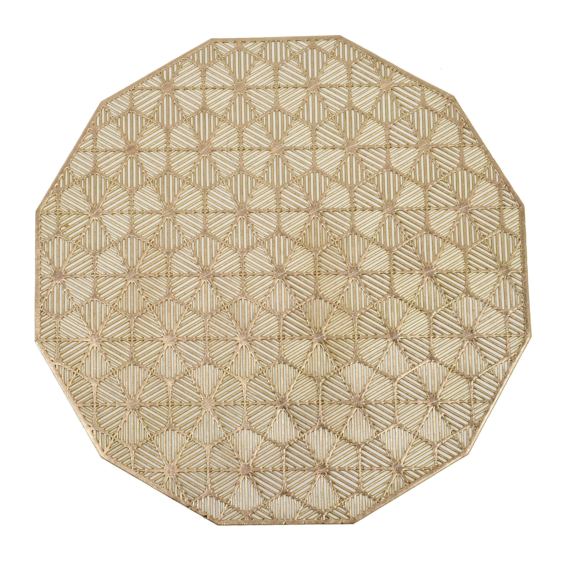 Kuber Industries Spider Web Deisgn Soft Leather Table Placemats,(Gold)