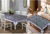 Kuber Industries Spiral Design Waterproof Attractive Dining Table Cover &amp; Center Table Cover for Home Decoration,(White)