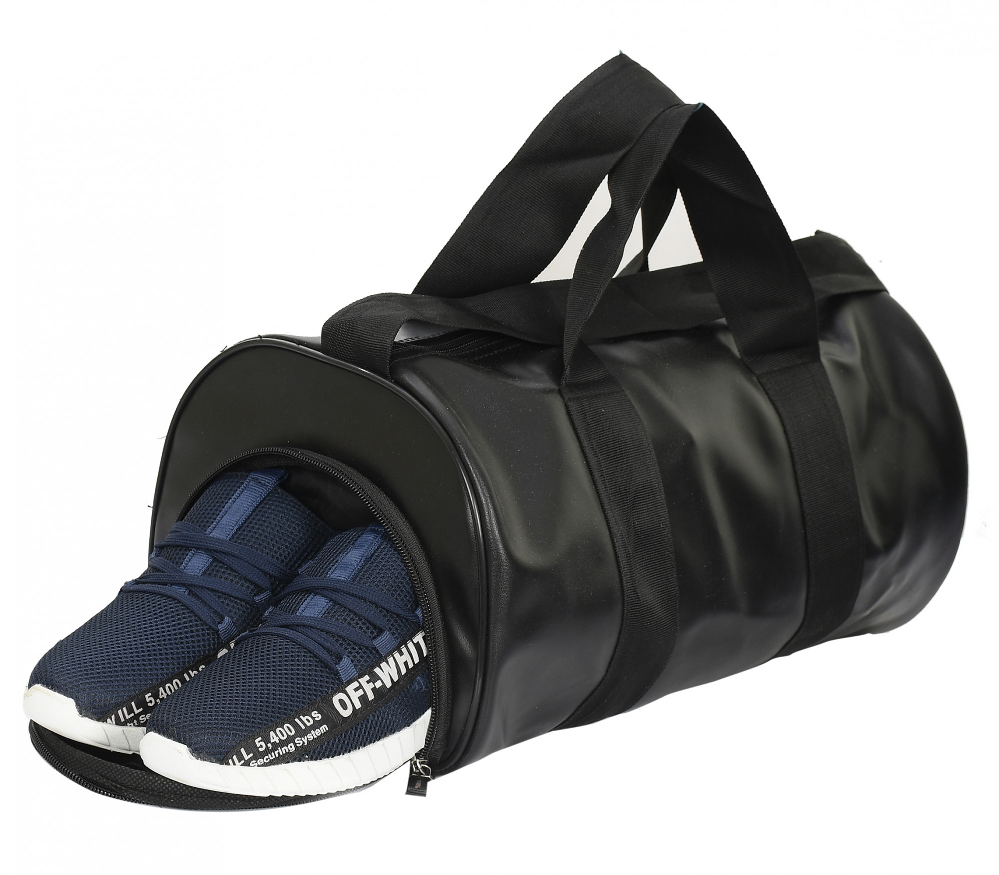 Kuber Industries Sports Gym Bag & Shoes Compartment, Travel Duffel Bag for Men and Women Lightweight (Black)