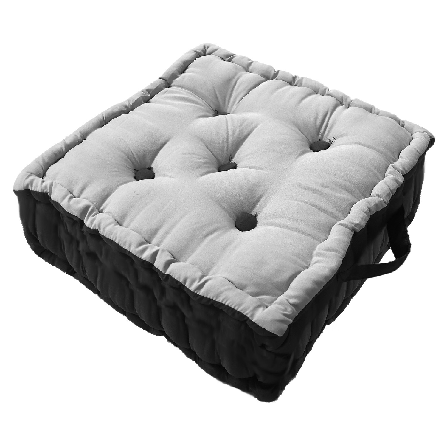 Kuber Industries Square Chair Pad|Comfortable Seat Cushion|Soft Cotton Pillow Filler for Seating,Meditation,Yoga,Living Room (Gray)