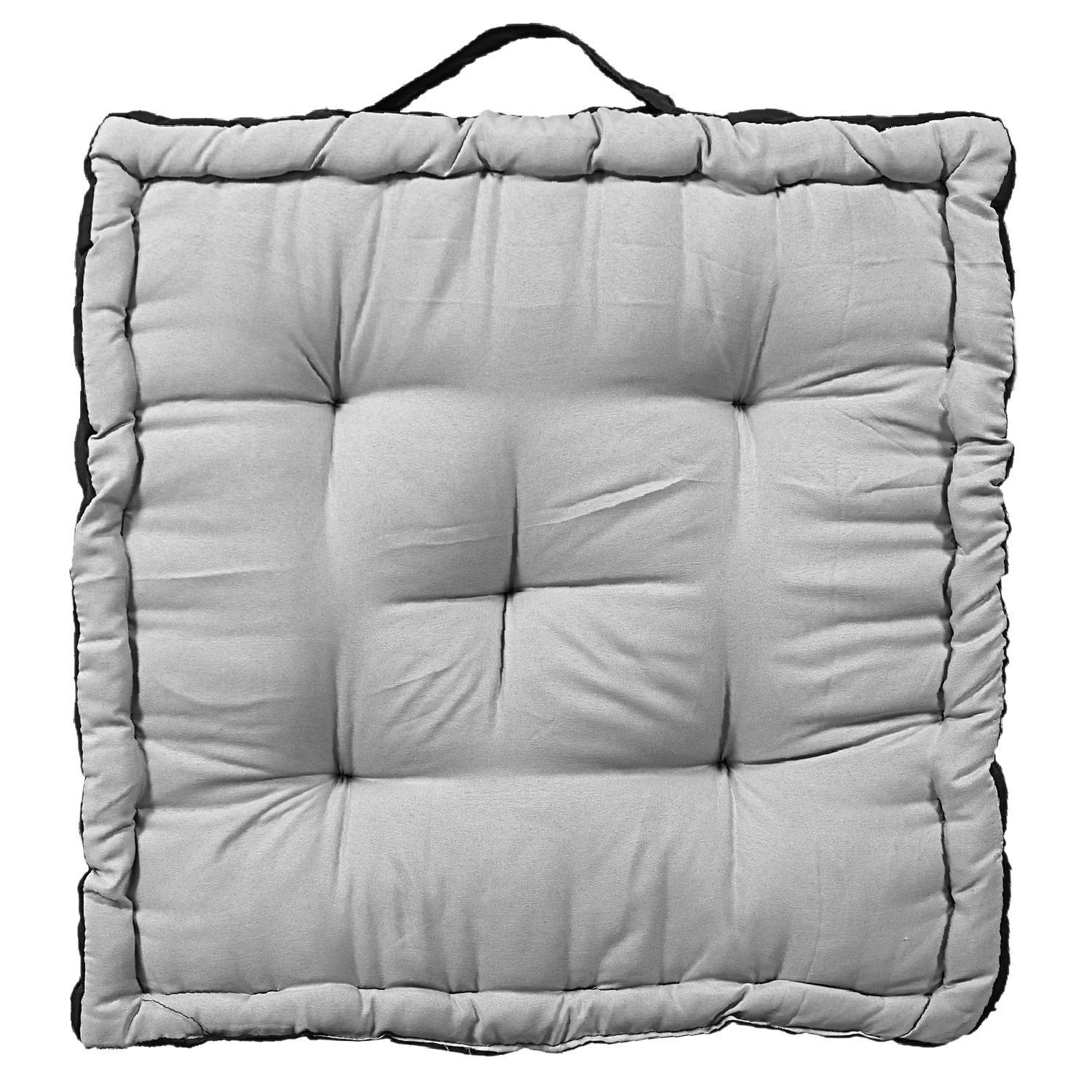 Kuber Industries Square Chair Pad|Comfortable Seat Cushion|Soft Cotton Pillow Filler for Seating,Meditation,Yoga,Living Room (Gray)