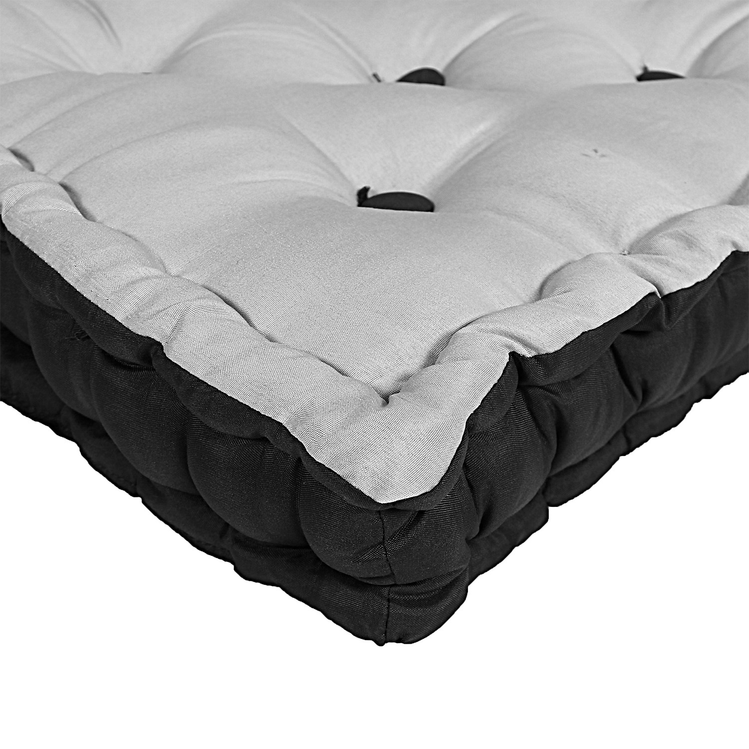 Kuber Industries Square Chair Pad|Comfortable Seat Cushion|Soft Cotton Pillow Filler for Seating,Meditation,Yoga,Living Room (Gray)