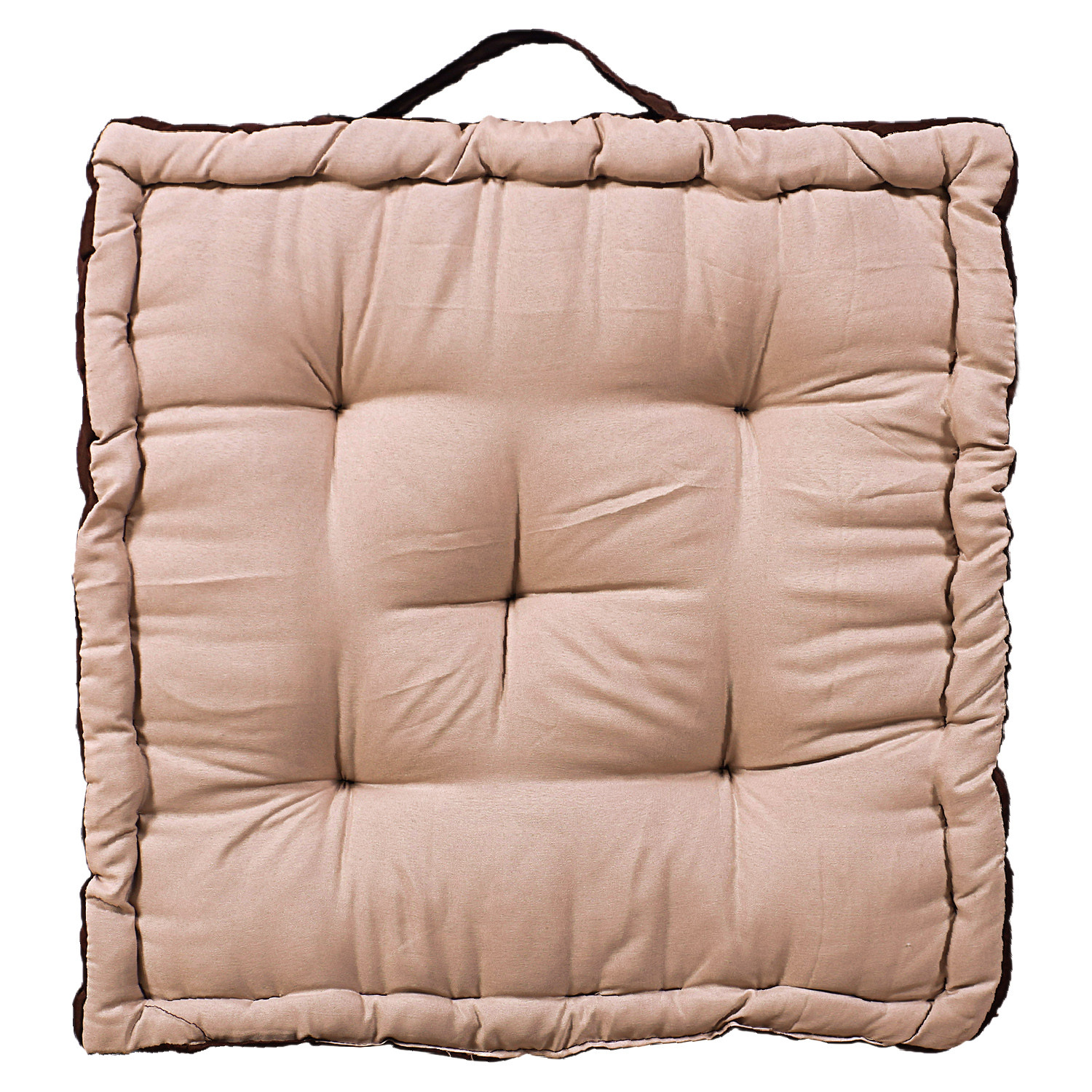 Kuber Industries Square Chair Pad|Comfortable Seat Cushion|Soft Cotton Pillow Filler for Seating,Meditation,Yoga,Living Room (Beige)