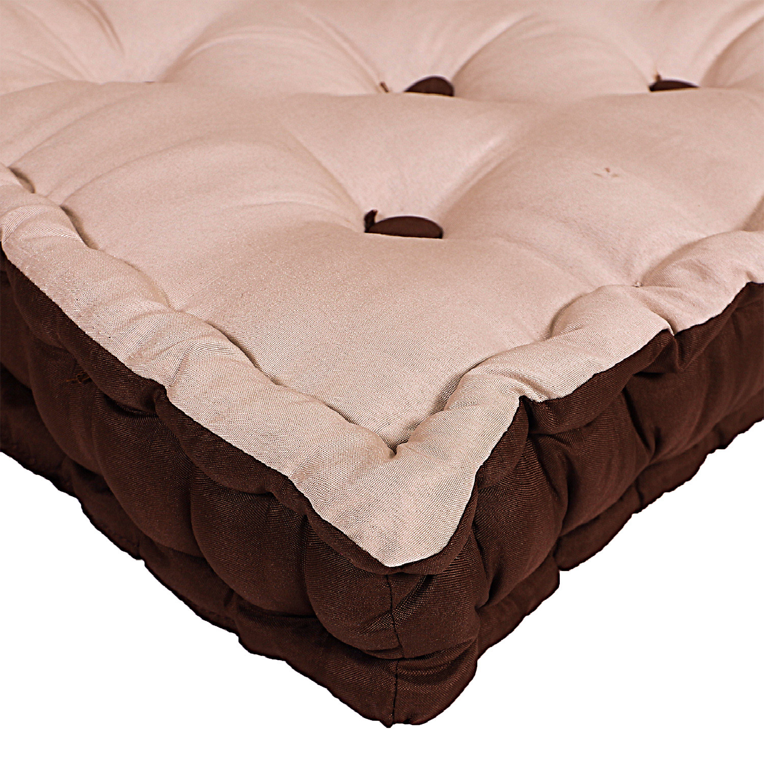 Kuber Industries Square Chair Pad|Comfortable Seat Cushion|Soft Cotton Pillow Filler for Seating,Meditation,Yoga,Living Room (Beige)