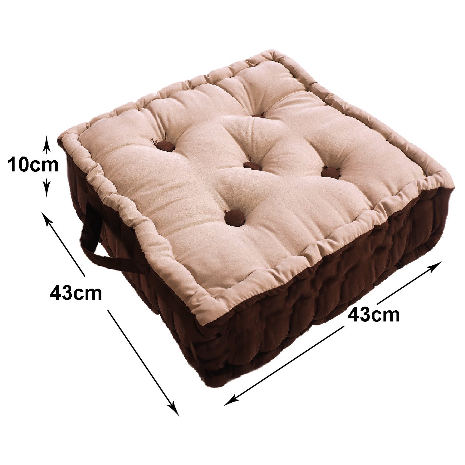 Kuber Industries Square Chair Pad|Comfortable Seat Cushion|Soft Cotton Pillow Filler for Seating,Meditation,Yoga,Living Room (Beige)