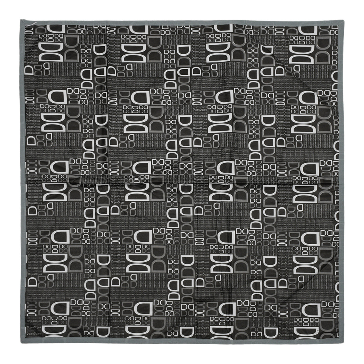 Kuber Industries Square D Print Both Sided Bed Server Food Mat (Black)