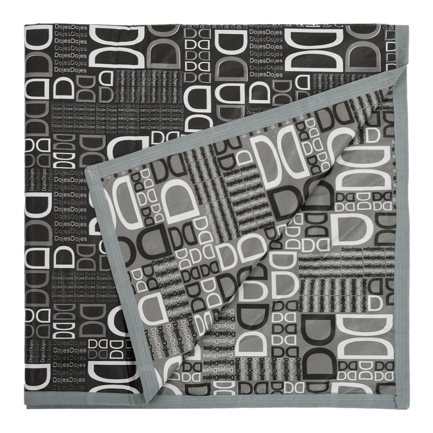 Kuber Industries Square D Print Both Sided Bed Server Food Mat (Black)