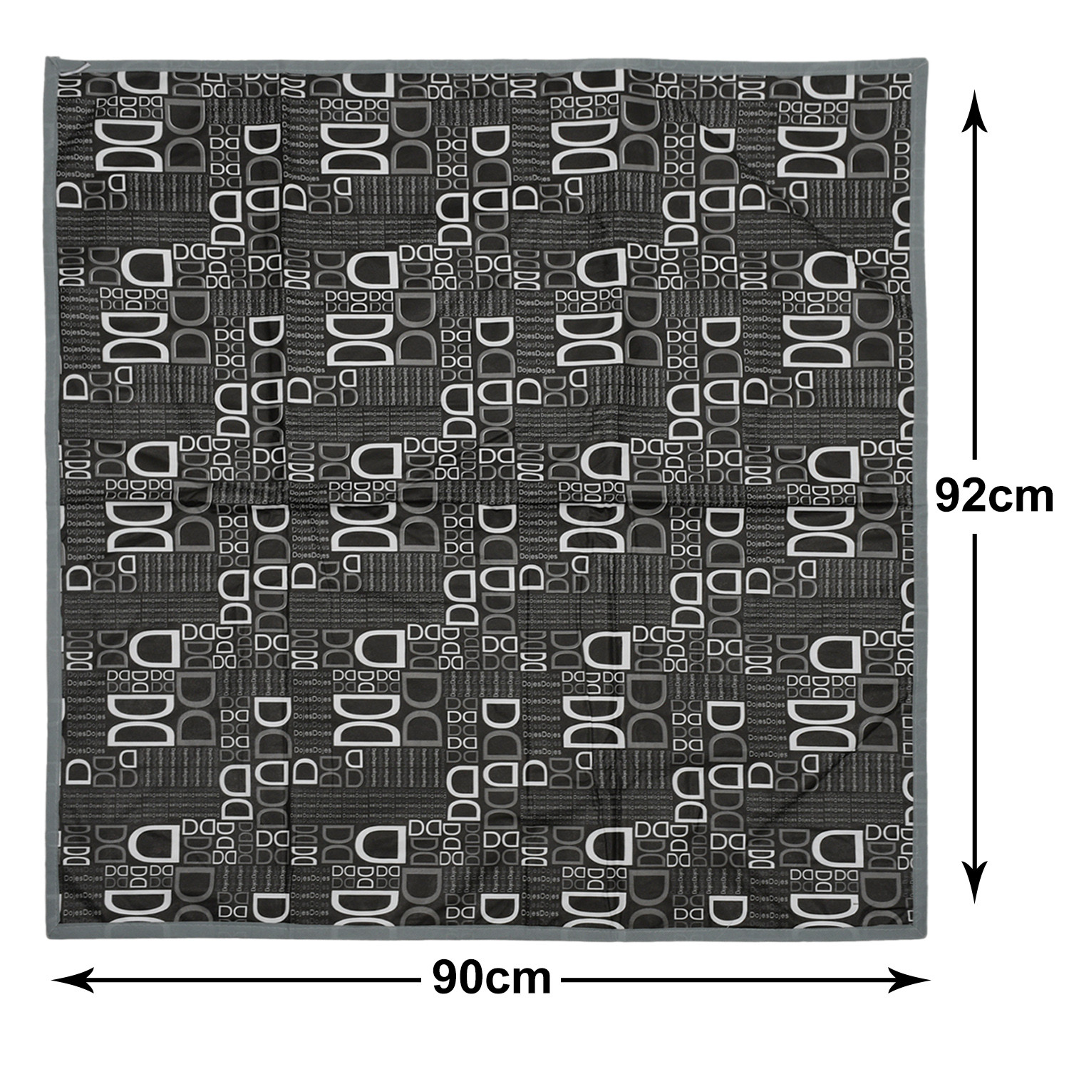 Kuber Industries Square D Print Both Sided Bed Server Food Mat (Black)