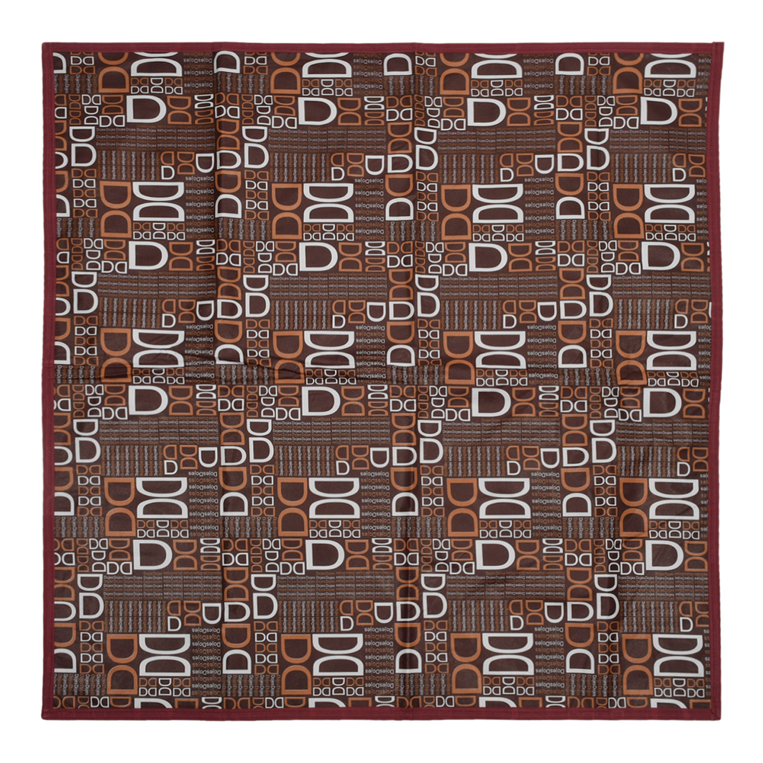 Kuber Industries Square D Print Both Sided Bed Server Food Mat (Brown)