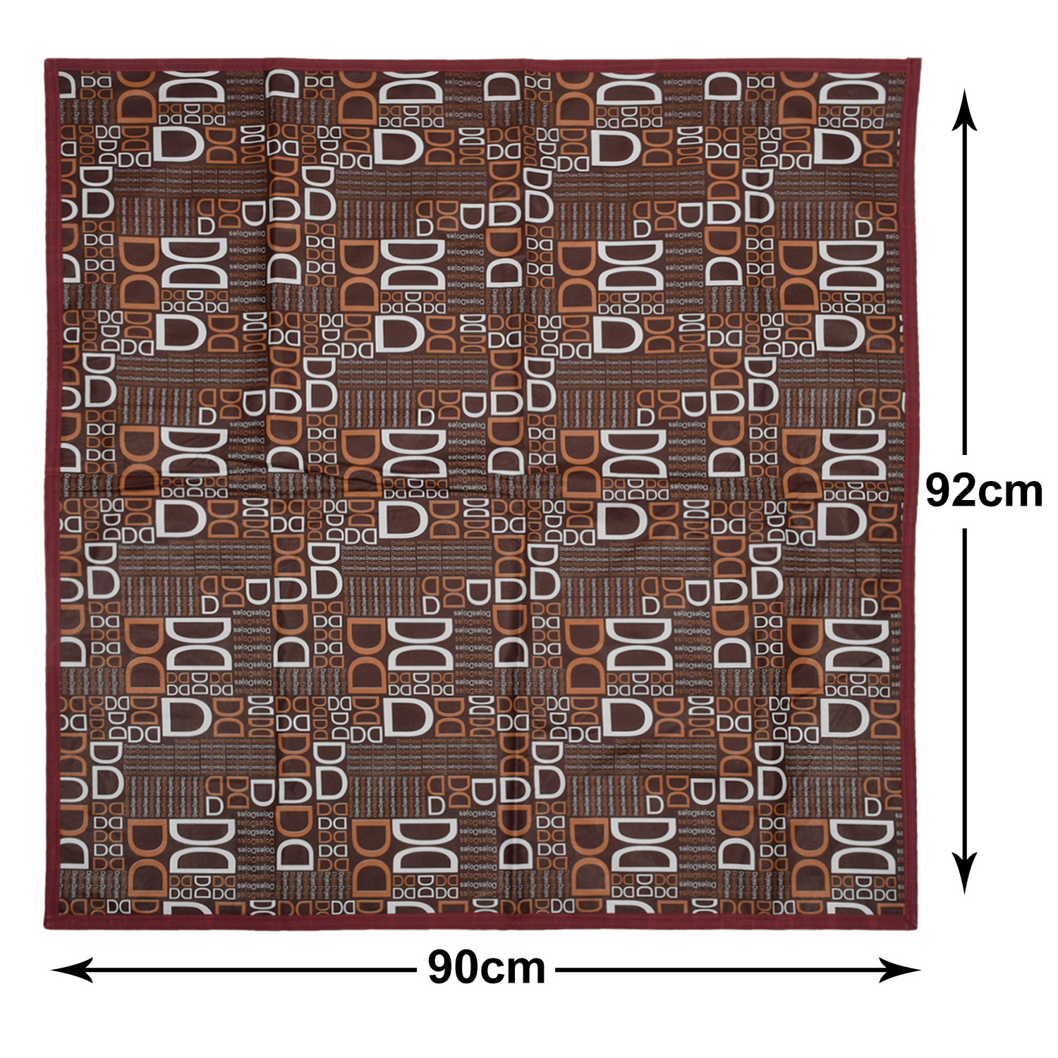 Kuber Industries Square D Print Both Sided Bed Server Food Mat (Brown)