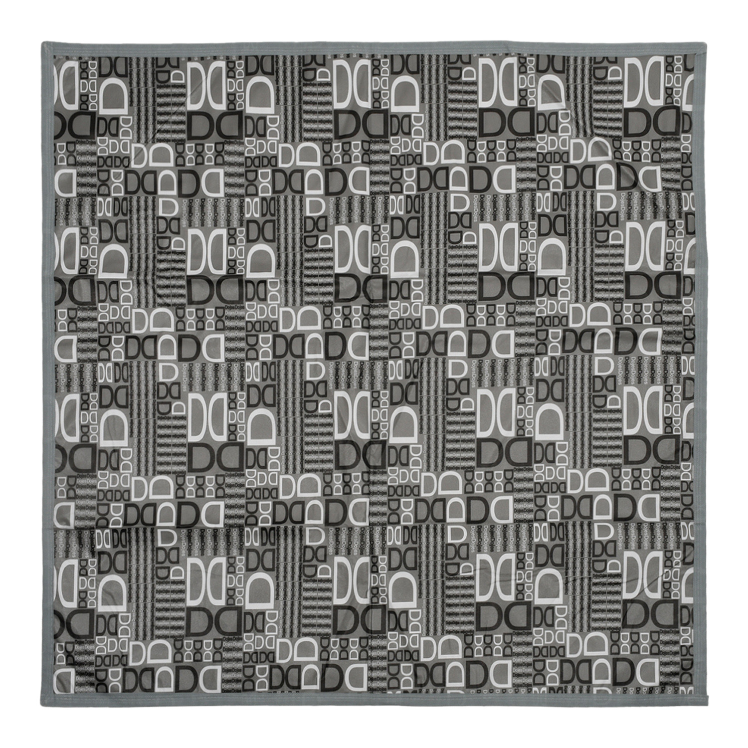 Kuber Industries Square D Print Both Sided Bed Server Food Mat (Grey)