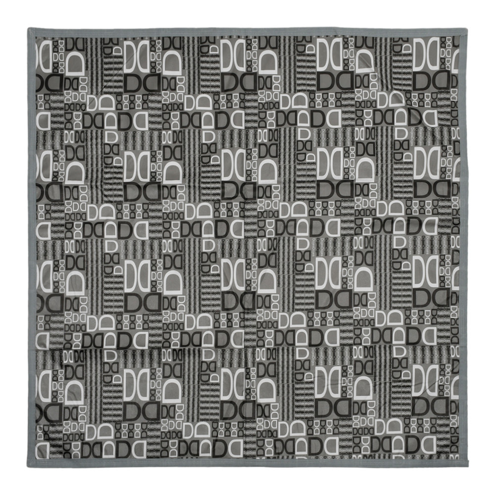 Kuber Industries Square D Print Both Sided Bed Server Food Mat (Grey)