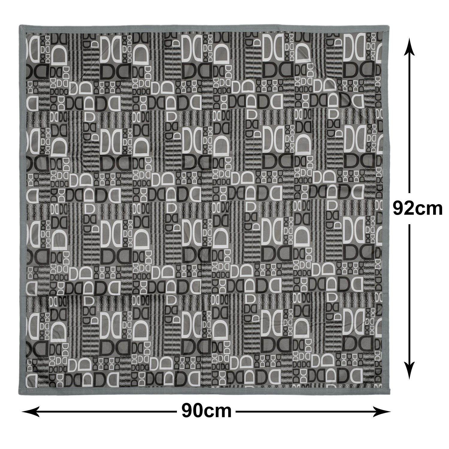 Kuber Industries Square D Print Both Sided Bed Server Food Mat (Grey)