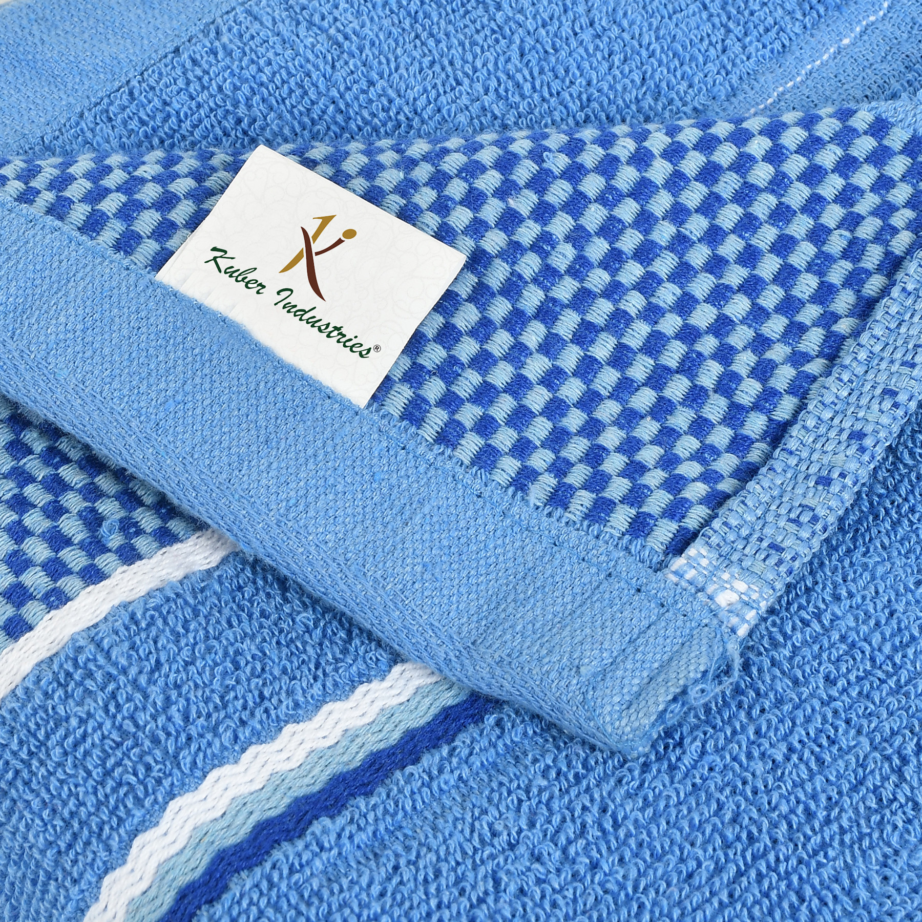 Kuber Industries Square Design Luxurious, Soft Cotton Bath Towel, 30