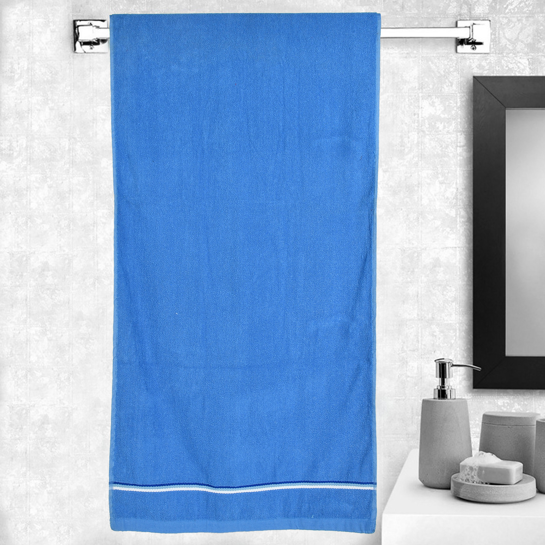 Kuber Industries Square Design Luxurious, Soft Cotton Bath Towel, 30