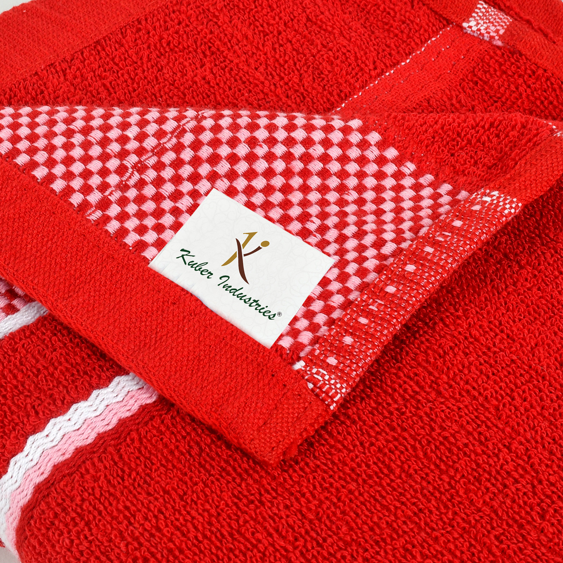 Kuber Industries Square Design Luxurious, Soft Cotton Bath Towel, 30
