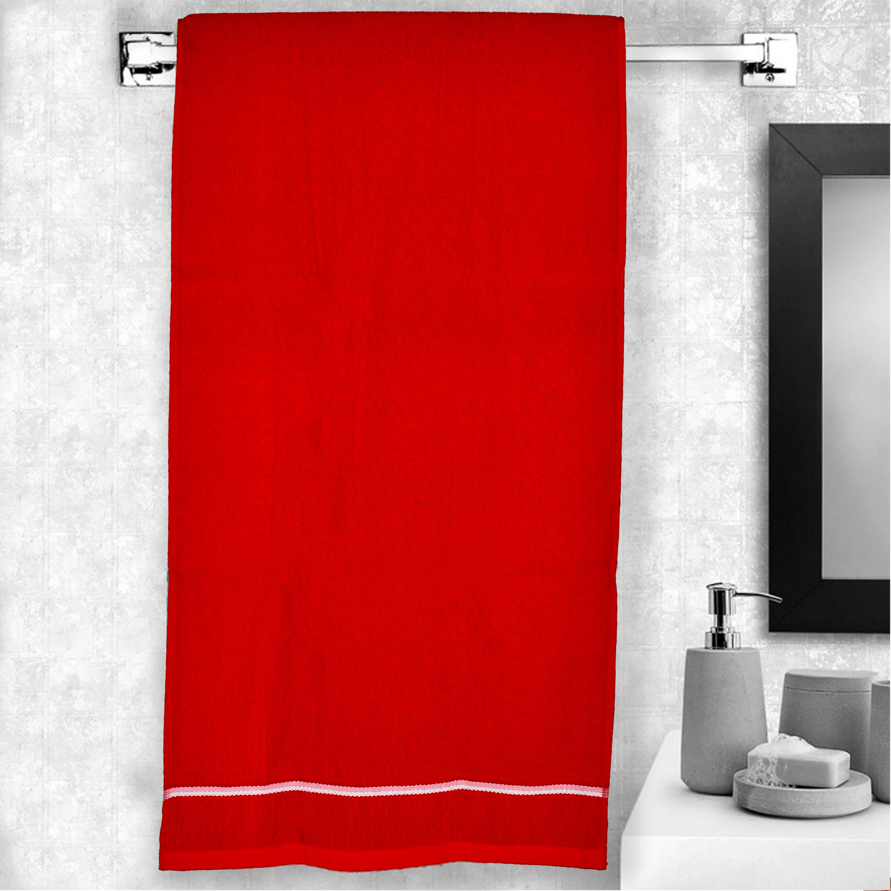 Kuber Industries Square Design Luxurious, Soft Cotton Bath Towel, 30