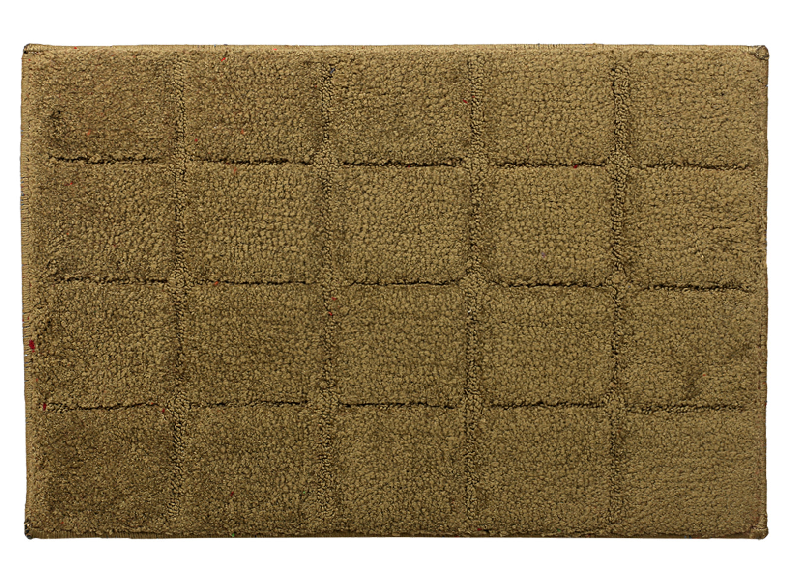 Kuber Industries Square Design Soft, lightweigth Velvet Doormat/ Floor Mat (Brown)