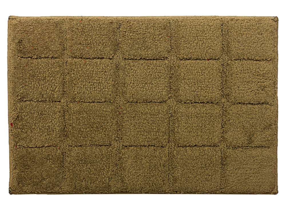 Kuber Industries Square Design Soft, lightweigth Velvet Doormat/ Floor Mat (Brown)