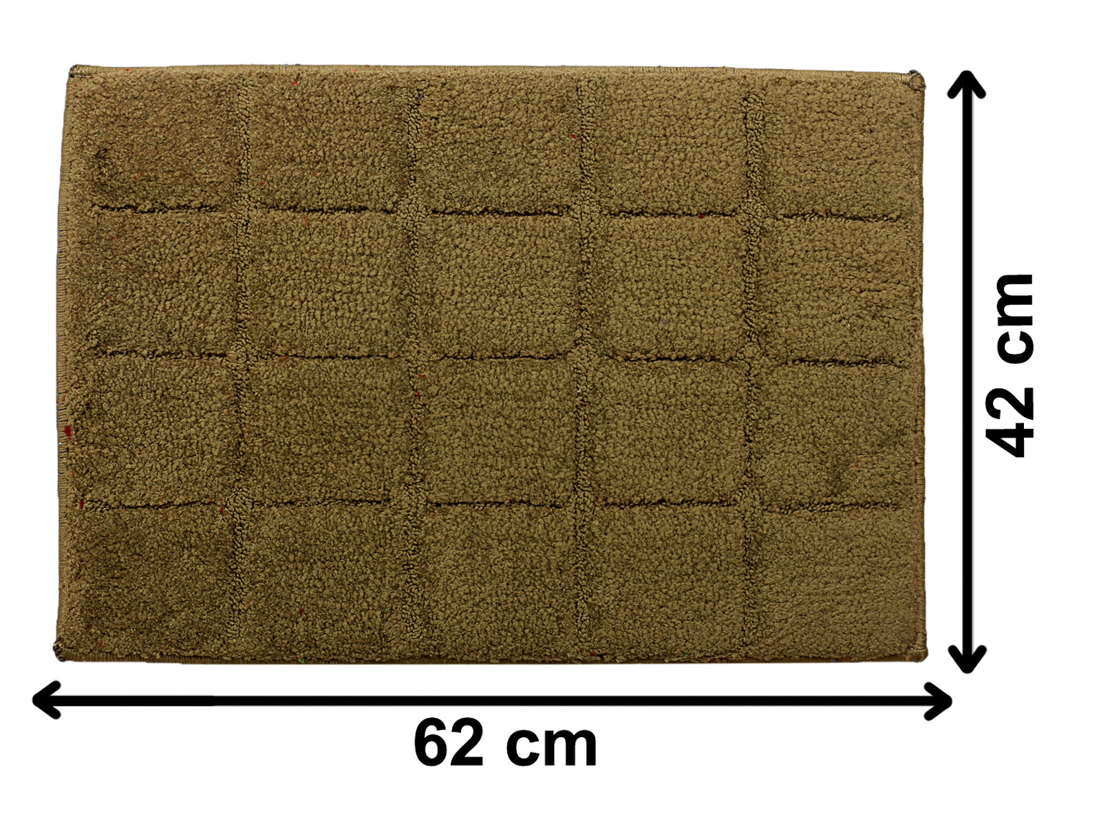 Kuber Industries Square Design Soft, lightweigth Velvet Doormat/ Floor Mat (Brown)