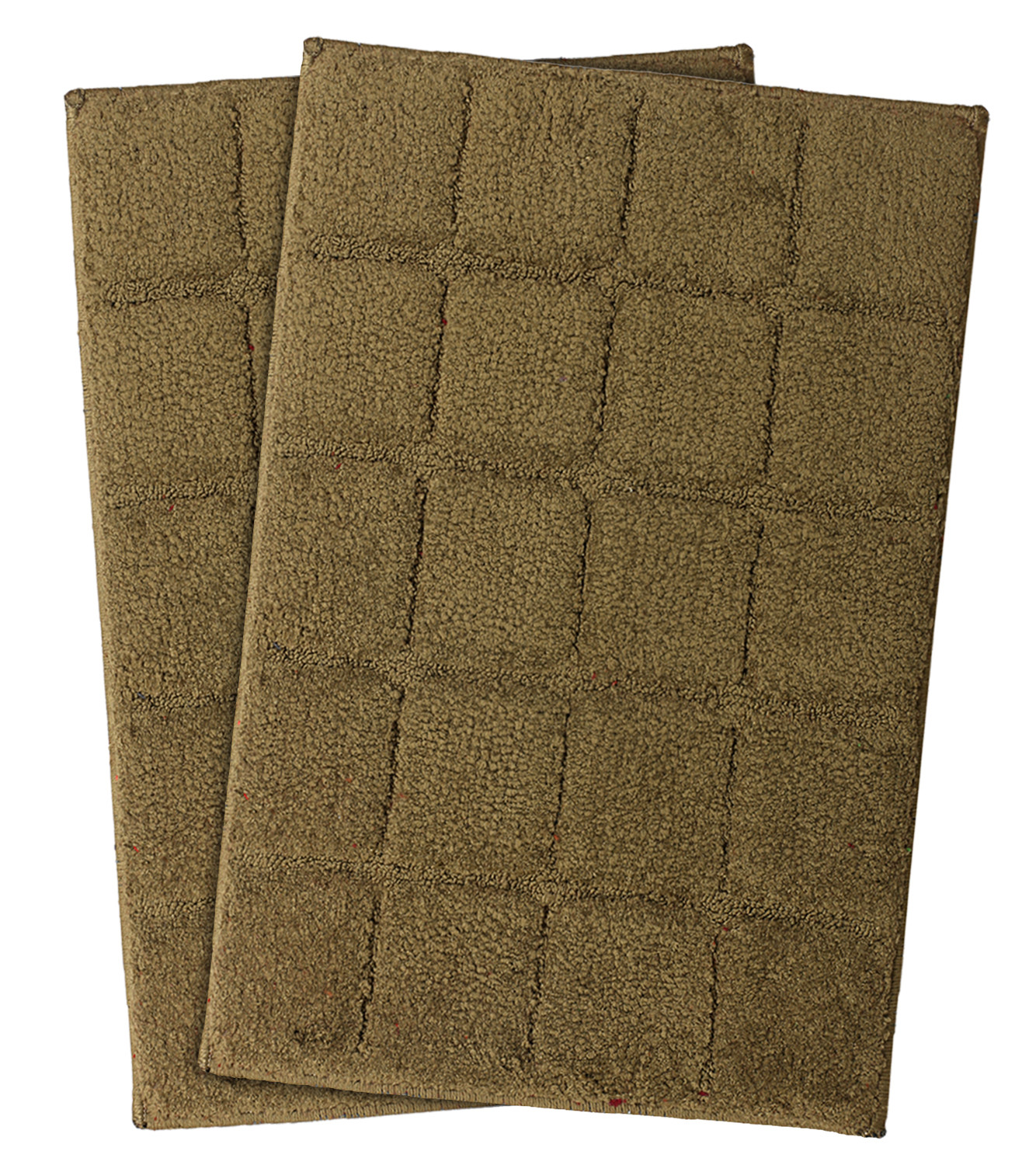 Kuber Industries Square Design Soft, lightweigth Velvet Doormat/ Floor Mat (Brown)