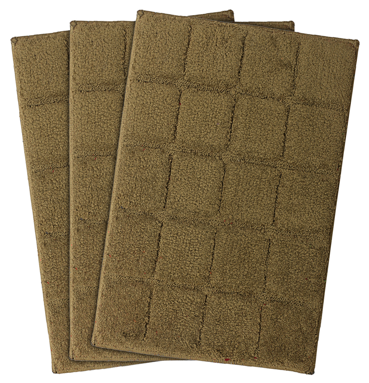 Kuber Industries Square Design Soft, lightweigth Velvet Doormat/ Floor Mat (Brown)