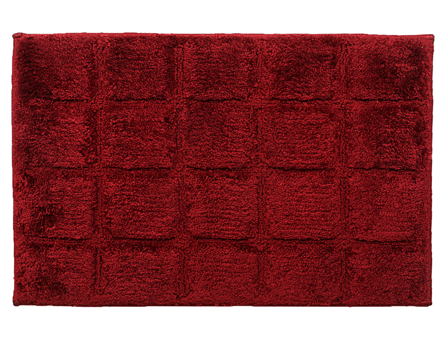 Kuber Industries Square Design Soft, lightweigth Velvet Doormat/ Floor Mat (Maroon)