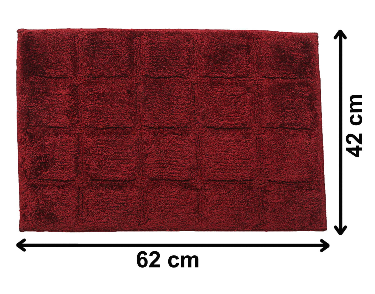 Kuber Industries Square Design Soft, lightweigth Velvet Doormat/ Floor Mat (Maroon)