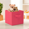 Square Foldable &amp; Multipurpose Wardrobe Storage Organizer for Home | 11 Inch Portable Cupboard/Closet Organiser Storage Box for Clothes &amp; Toys | Pink