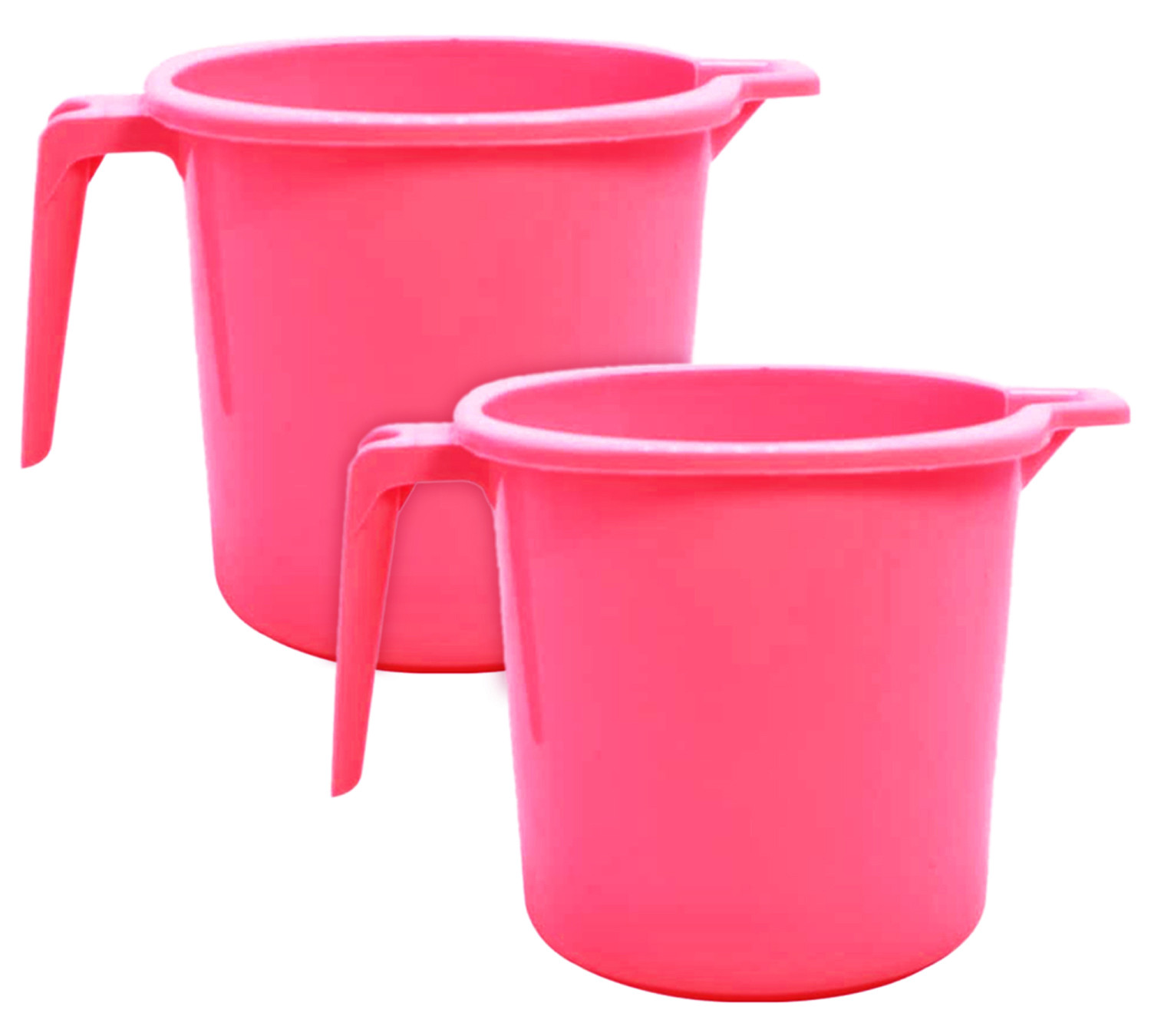 Kuber Industries Square Large Plastic Bathroom Mug, 2 Litre- (Pink)