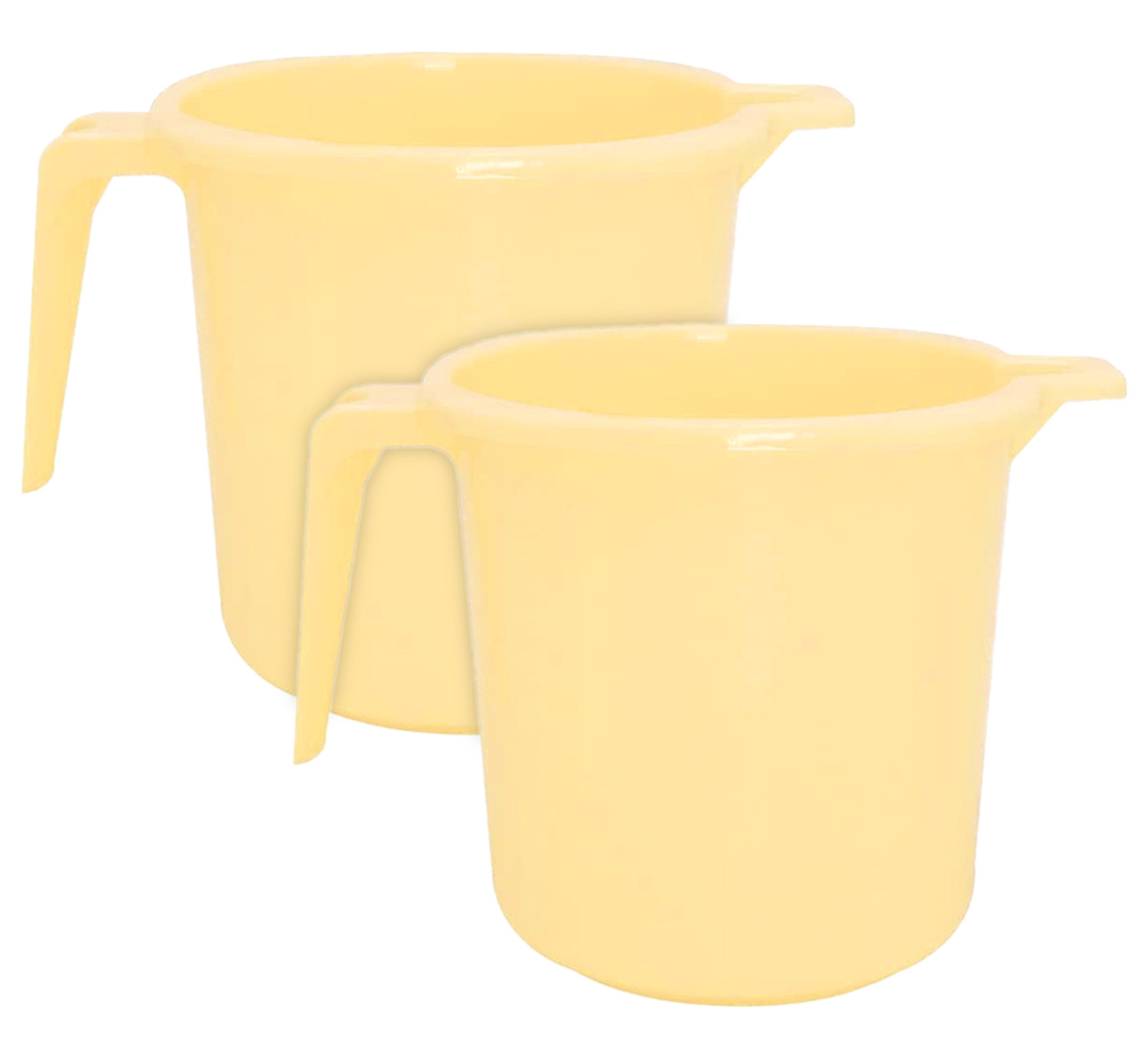 Kuber Industries Square Large Plastic Bathroom Mug, 2 Litre-(Cream)