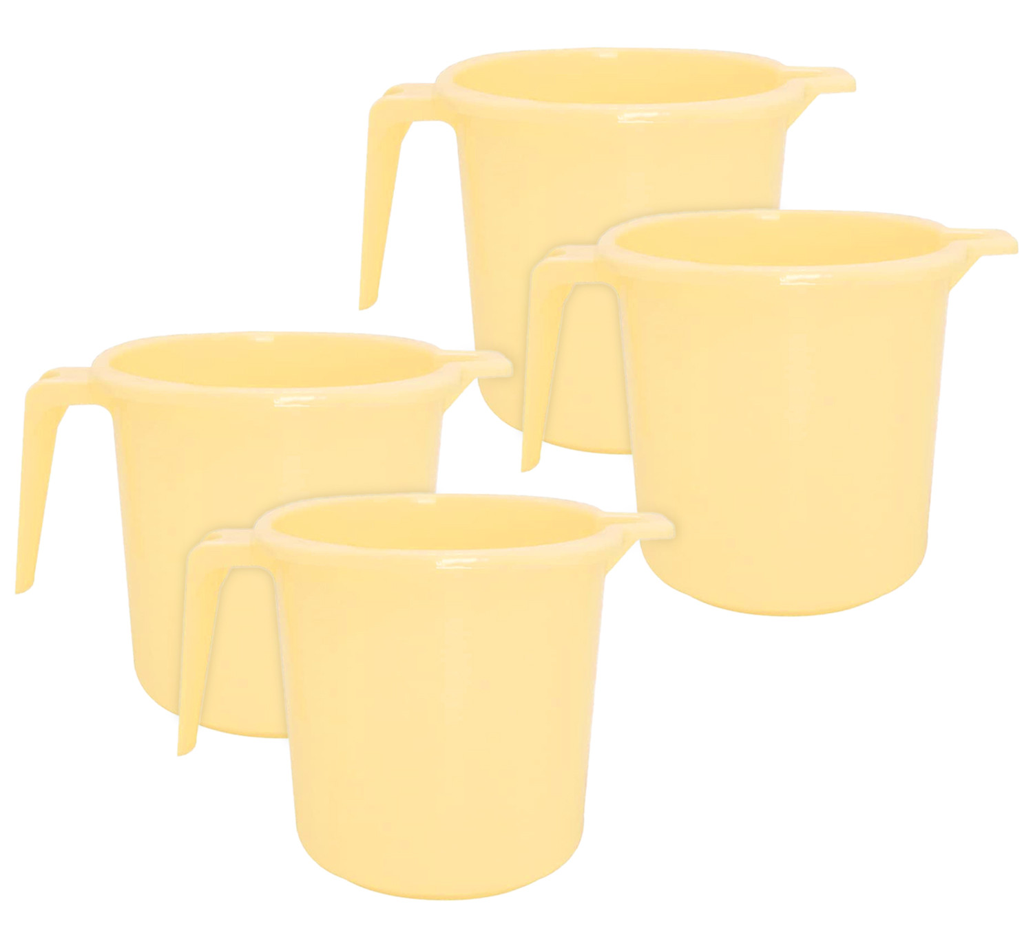 Kuber Industries Square Large Plastic Bathroom Mug, 2 Litre-(Cream)