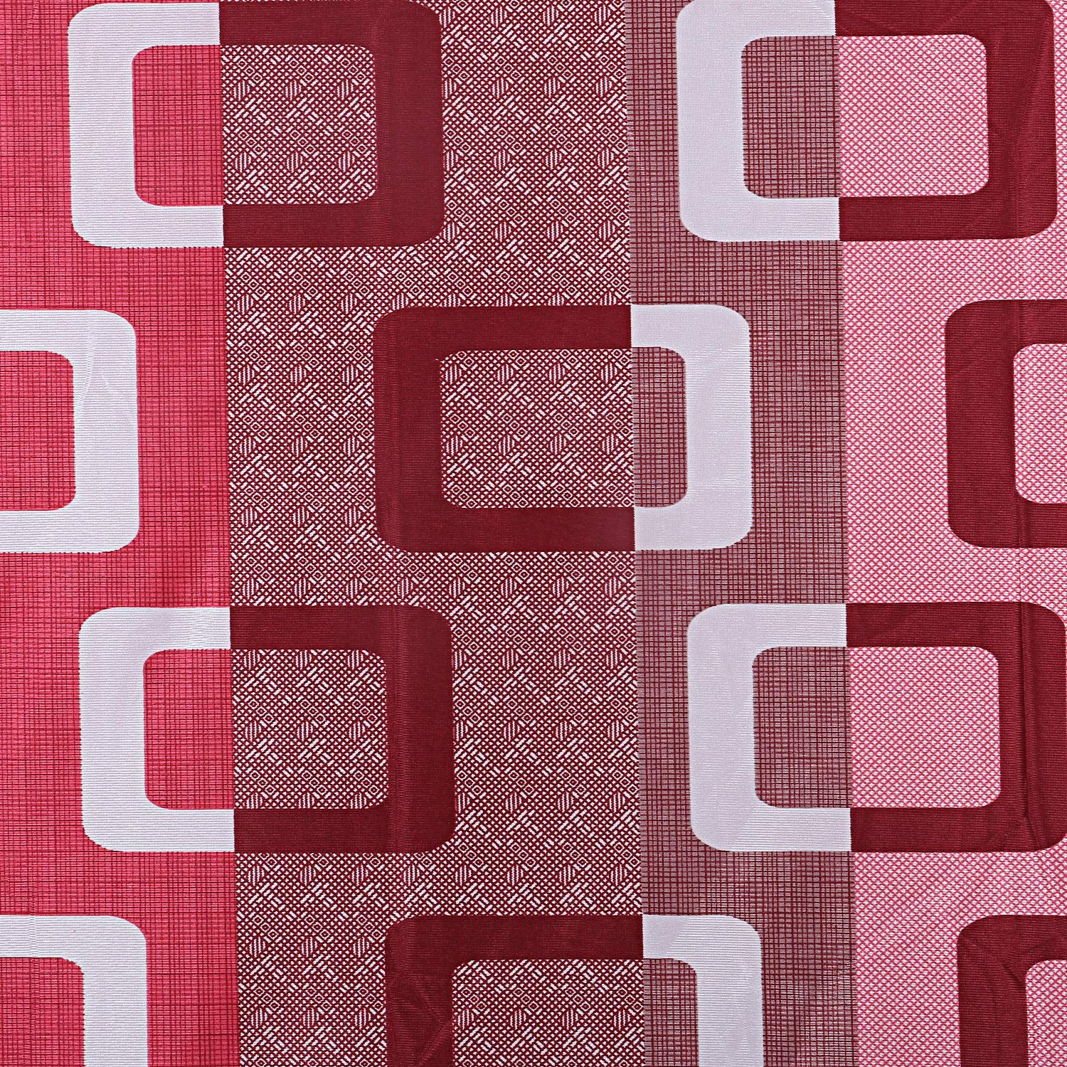Kuber Industries Square Print Room Darkening Door Curtain, 7 Feet (Pink)