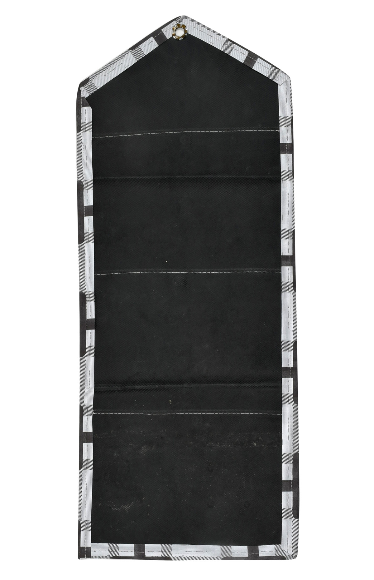 Kuber Industries Square Printed Wall Hanging Magazine Letter Holder/Organizer With 3 Zipper Pockets (Grey)-HS43KUBMART25747