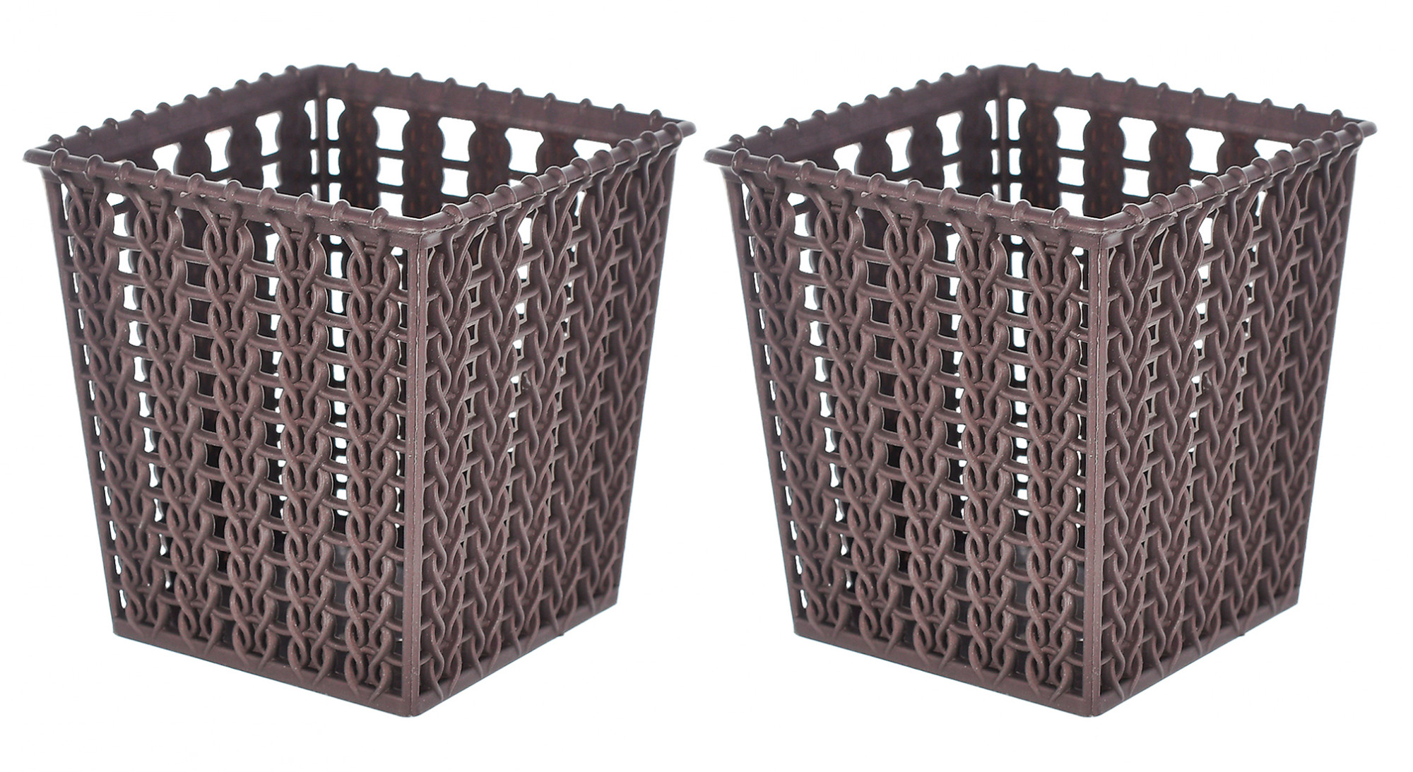 Kuber Industries Square Shape M 5 Multipurpose Plastic Holder/Organizer/Stand For Kitchen, Bathroom, Office Use -(Brown)-46KM0437