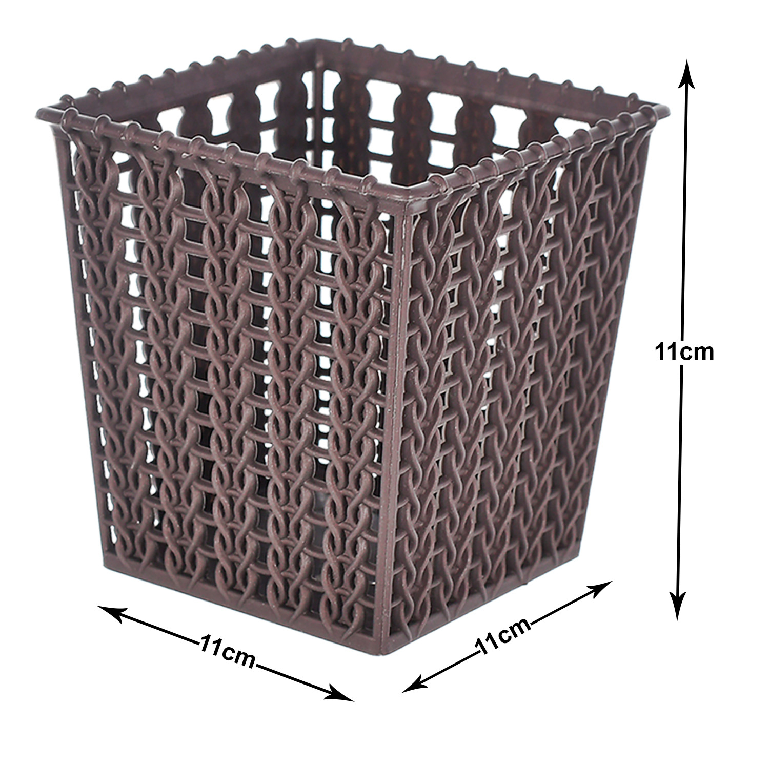 Kuber Industries Square Shape M 5 Multipurpose Plastic Holder/Organizer/Stand For Kitchen, Bathroom, Office Use -(Brown)-46KM0437