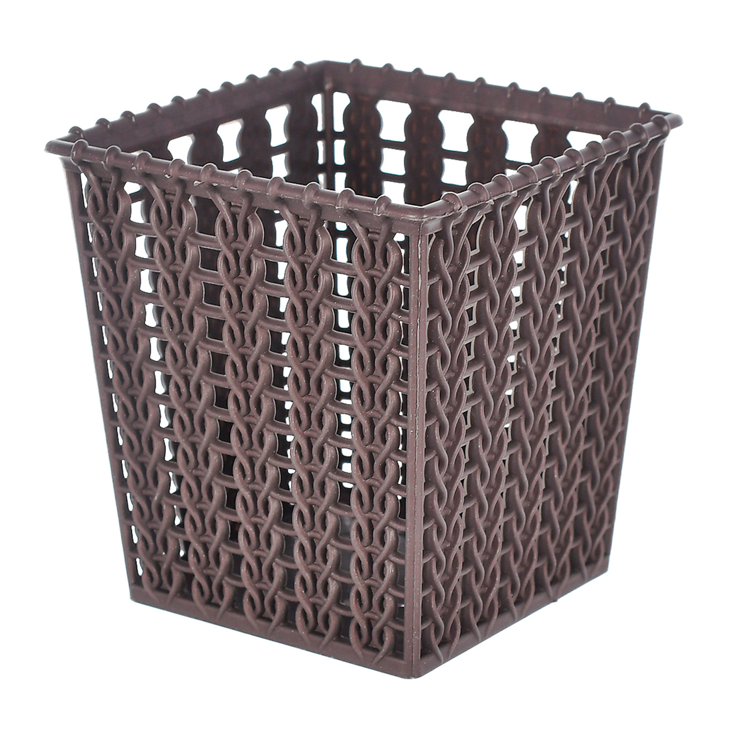 Kuber Industries Square Shape M 5 Multipurpose Plastic Holder/Organizer/Stand For Kitchen, Bathroom, Office Use -(Brown)-46KM0437