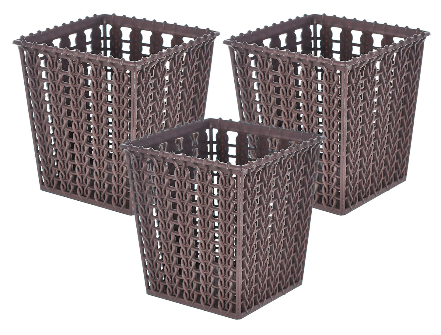 Kuber Industries Square Shape M 5 Multipurpose Plastic Holder/Organizer/Stand For Kitchen, Bathroom, Office Use -(Brown)-46KM0437