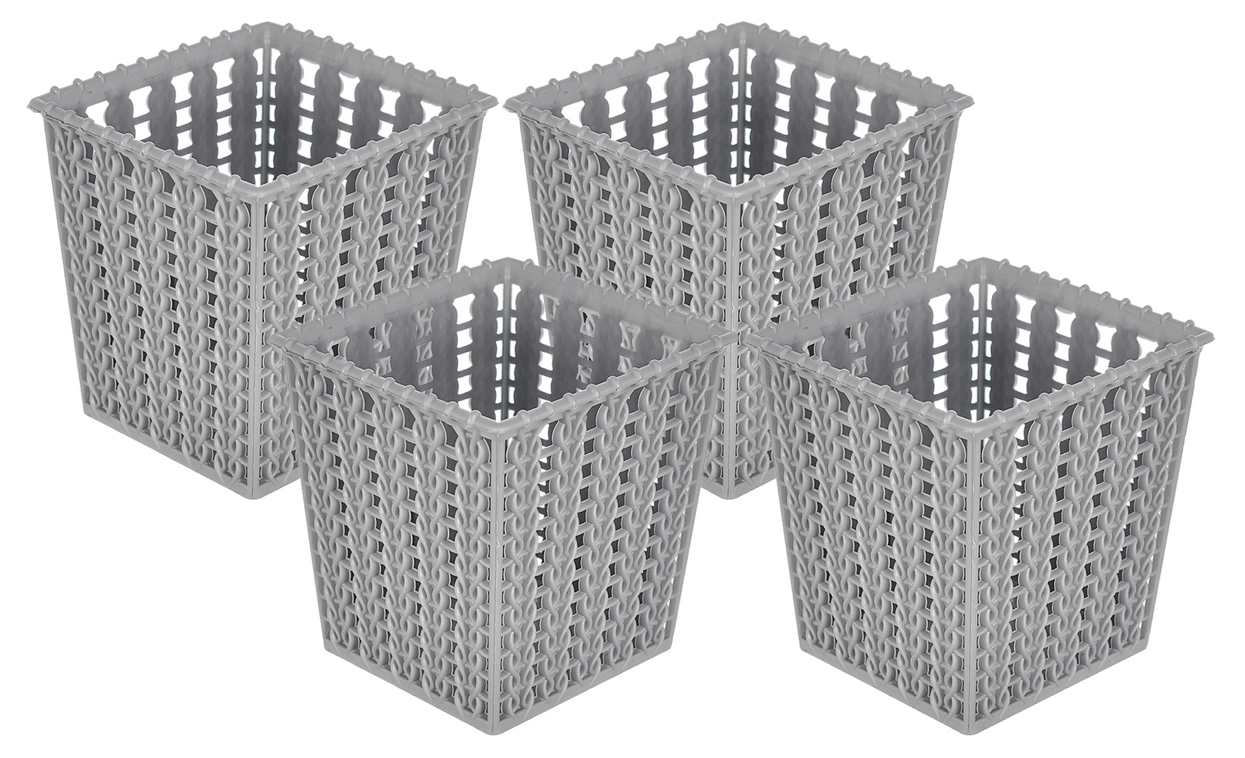 Kuber Industries Square Shape M 5 Multipurpose Plastic Holder/Organizer/Stand For Kitchen, Bathroom, Office Use -(Grey)-46KM0445