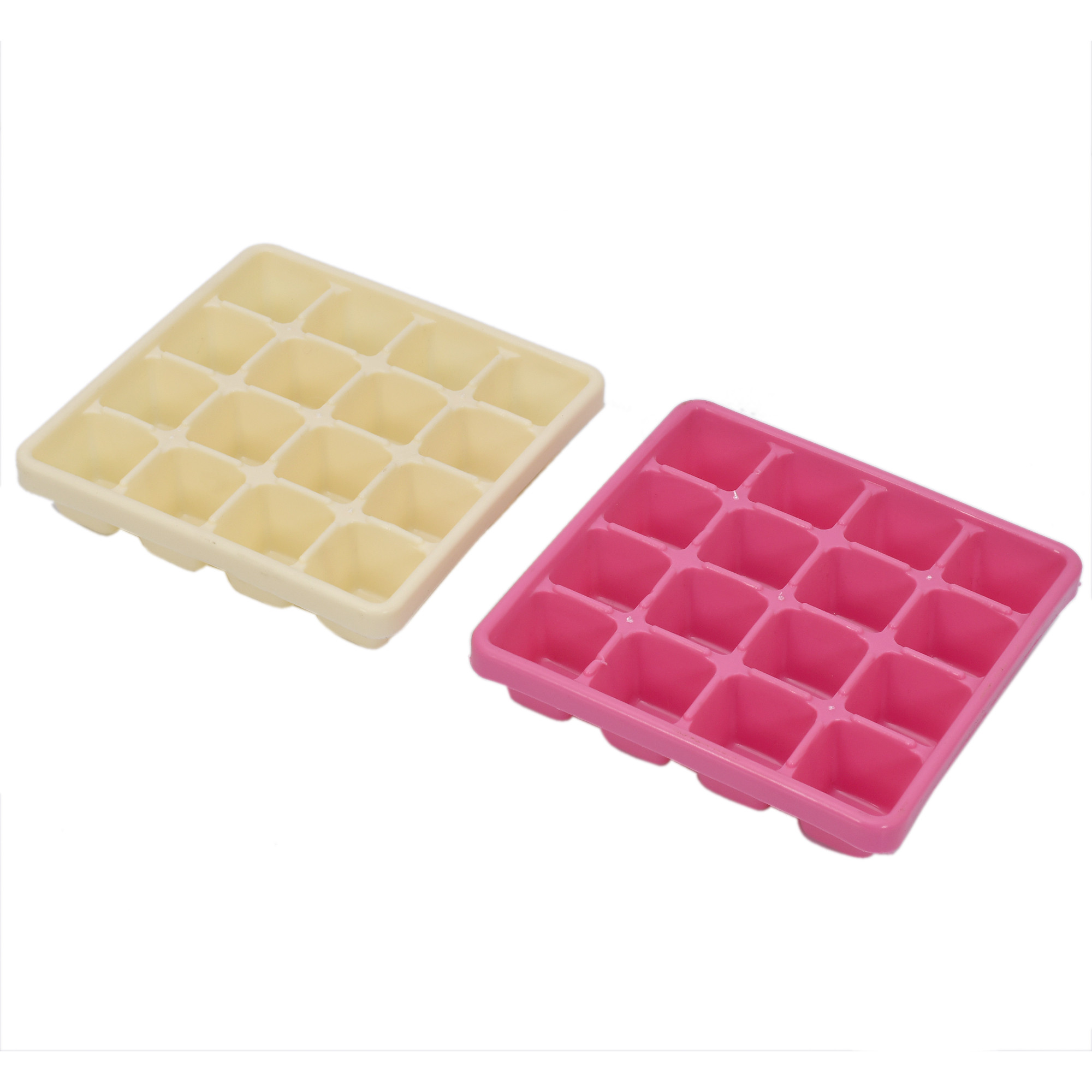 Kuber Industries Square Small Size 16 Cubes Plastic Unbreakable Virgin Plastic Ice Cube Tray (Multi)-KUBMART3202