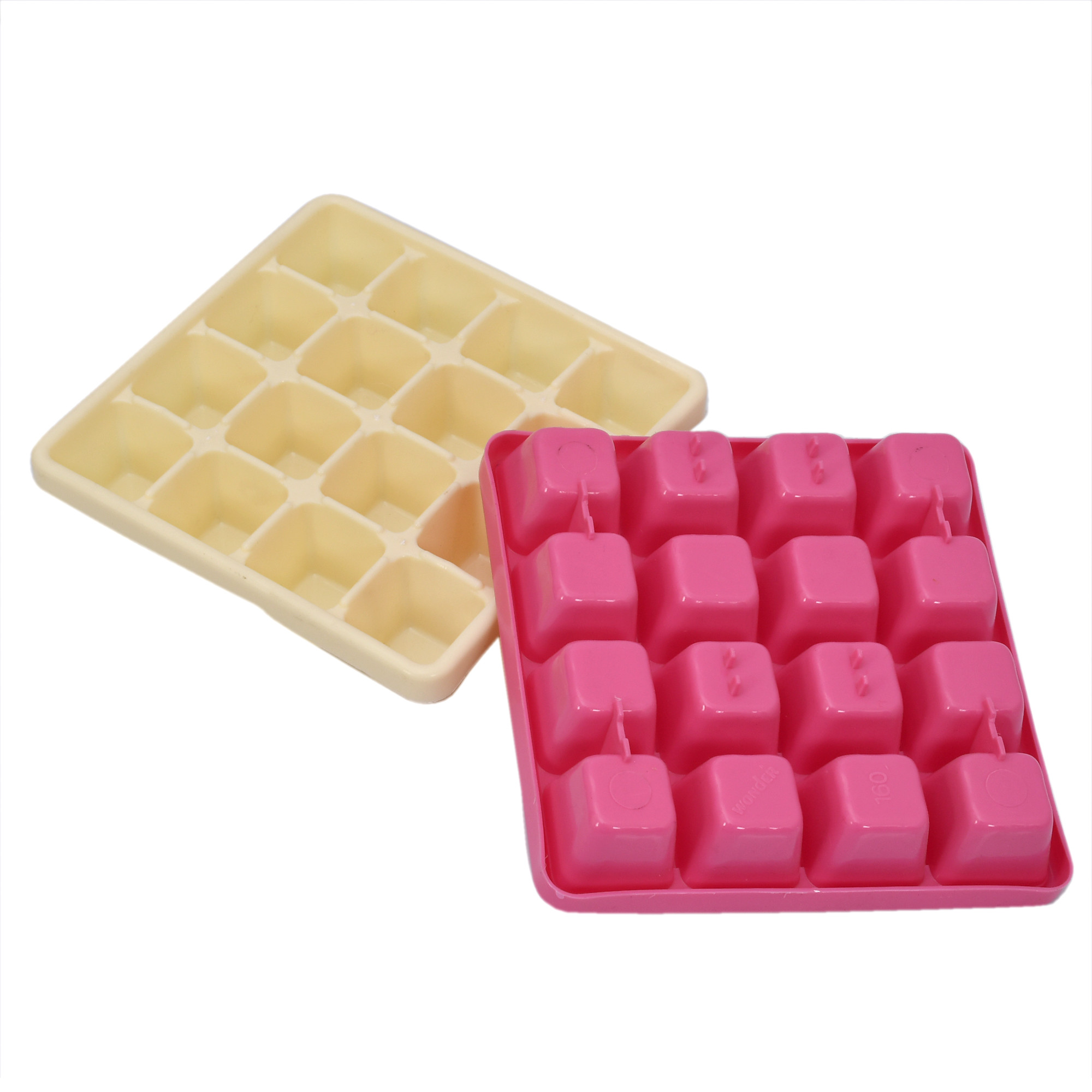 Kuber Industries Square Small Size 16 Cubes Plastic Unbreakable Virgin Plastic Ice Cube Tray (Multi)-KUBMART3202