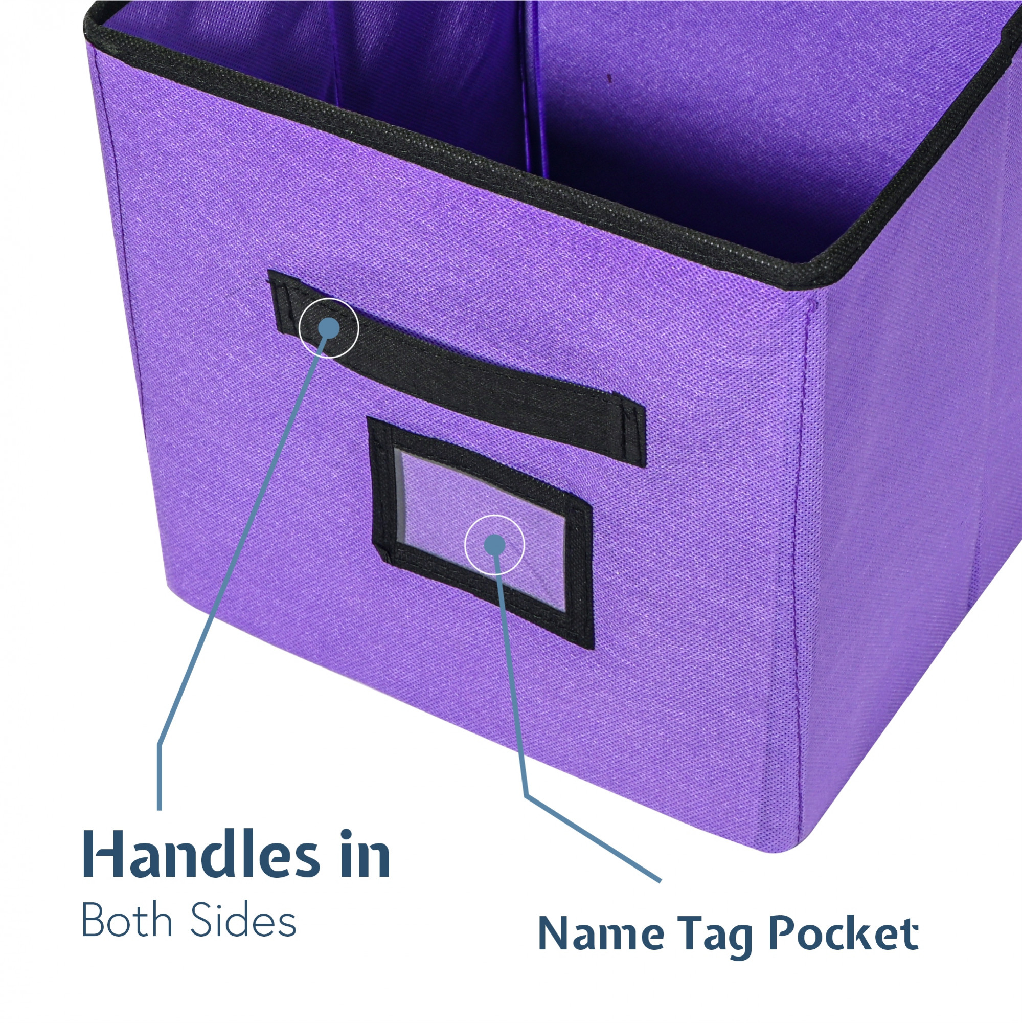 Kuber Industries Square Storage Box for Wardrobe with Handle  Foldable Closet Organizers  Baby Clothes Organizer  DrawerDress Storage for Clothes  Toys Items  Large  Purple