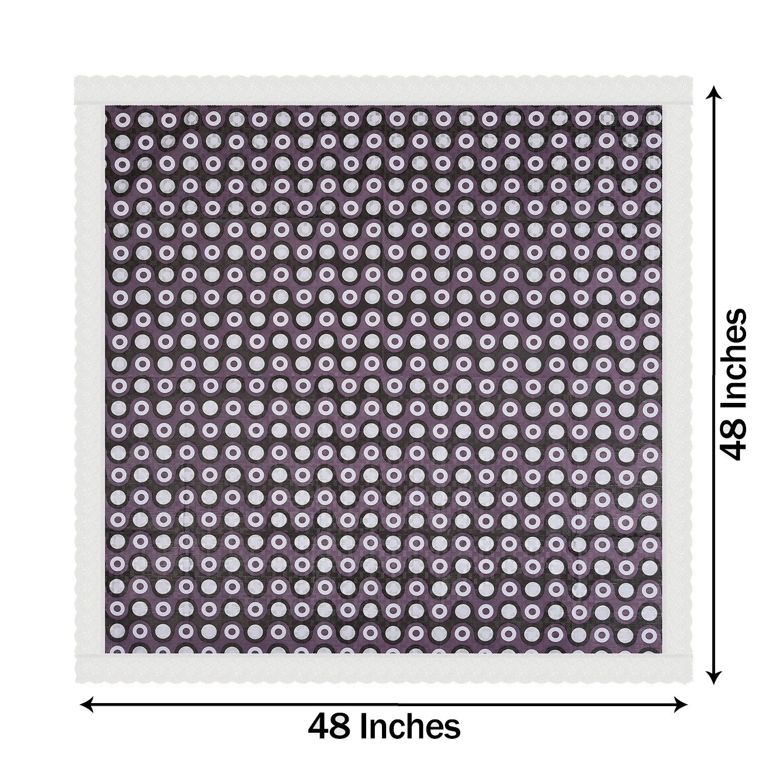 Kuber Industries Square Table Cover for 4 Seater|PVC Waterproof Circle Pattern Tablecloth Indoor & Outdoor|48x48 Inch (Purple)