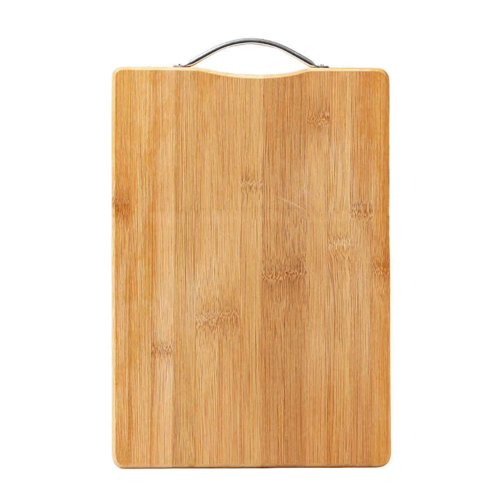 Kuber Industries Square Thick Wooden Bamboo Kitchen Chopping Cutting Slicing Board with Handle for Fruits Vegetables Meat (Brown)