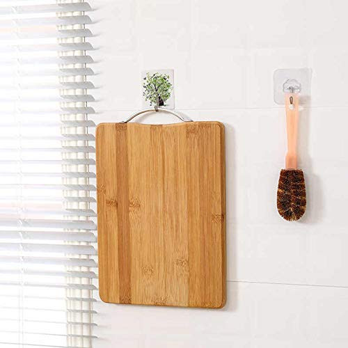 Kuber Industries Square Thick Wooden Bamboo Kitchen Chopping Cutting Slicing Board with Handle for Fruits Vegetables Meat (Brown)