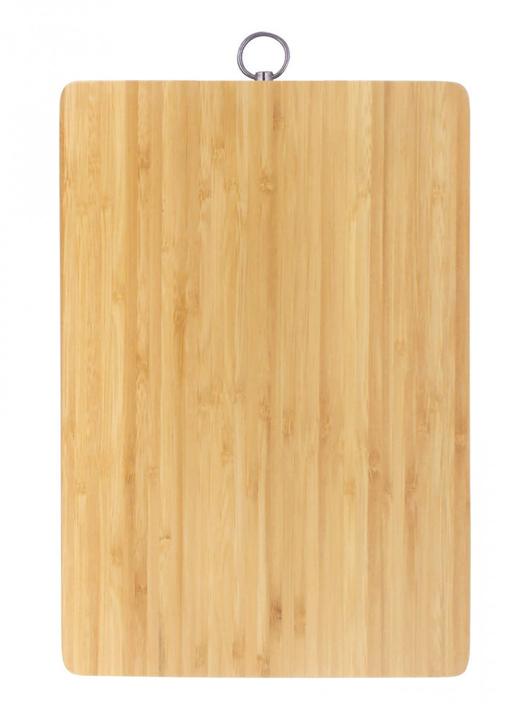 Kuber Industries Square Thick Wooden Bamboo Kitchen Chopping Cutting Slicing Board With Hook (Brown)-HS43KUBMART25575